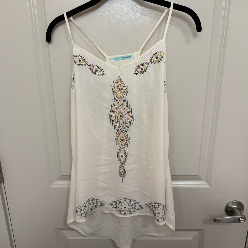 Maurices Cream and Patterned Camisole